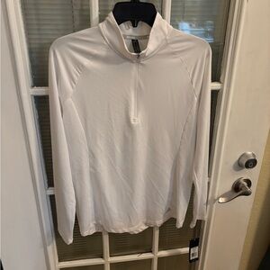 Women’s Adidas White Long Sleeve Quarter-Zip Top, size M, NWT